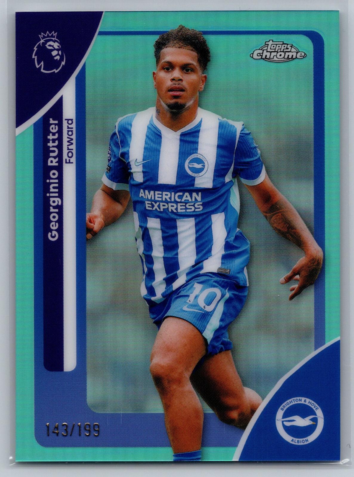 2025-26 Topps Chrome Premier League #48 Georginio Rutter Aqua Refractor #/199