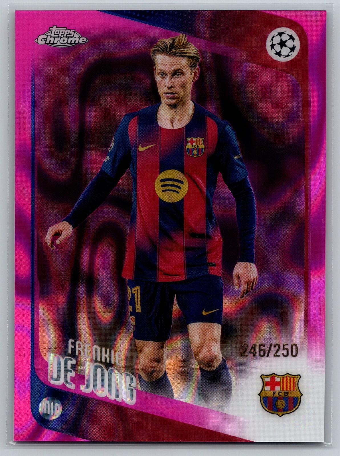 25-26 Topps Chrome UEFA Club #135 Frenkie de Jong Pink Lava Refractor #/250