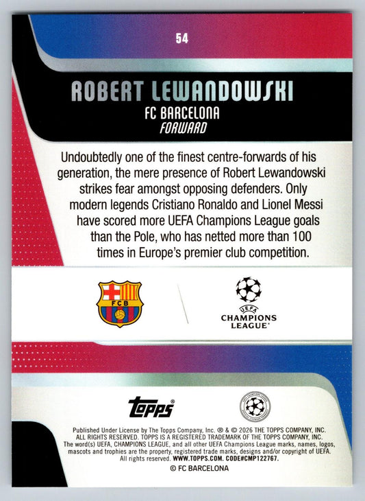 2025-26 Topps UEFA Club Competitions #54 Robert Lewandowski - Deck Pulse