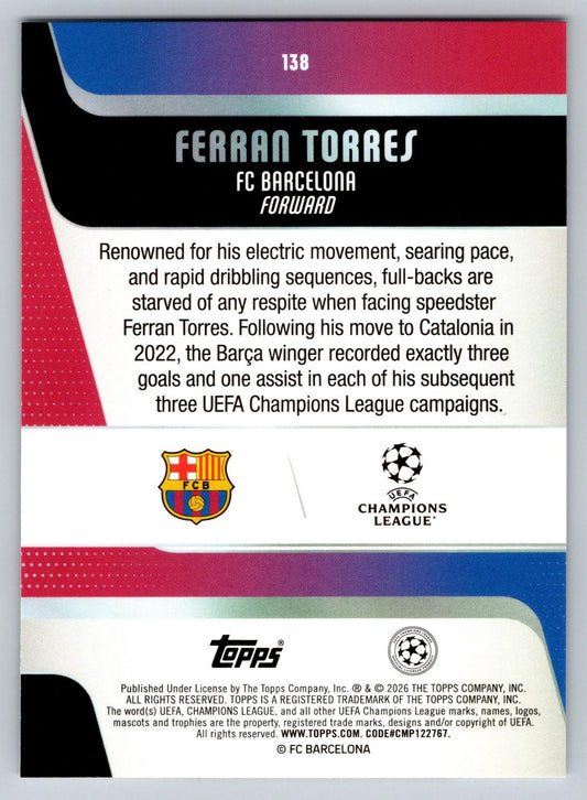 2025-26 Topps UEFA Club Competitions #138 Ferran Torres - Deck Pulse