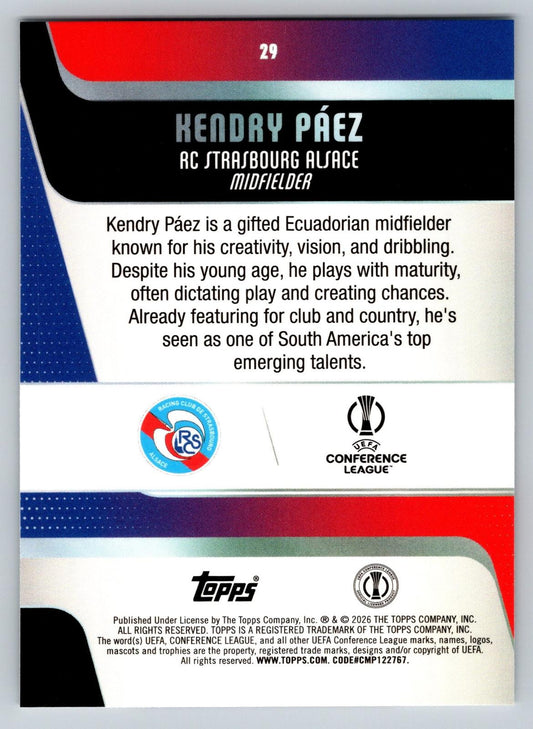 2025-26 Topps UEFA Club Competitions #29 Kendry Páez - Deck Pulse