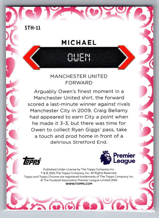 2025-26 Topps Chrome Premier League #STH-11 Michael Owen Stoppage THB - Deck Pulse