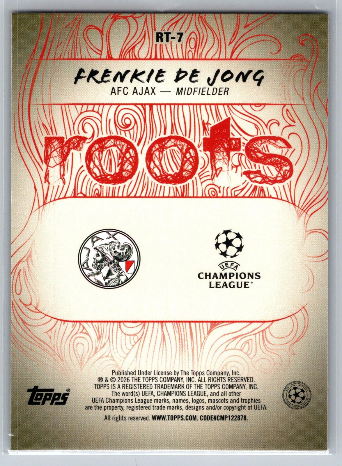 2025-26 Topps UEFA Club Competitions #RT-7 Frenkie de Jong Roots - Deck Pulse