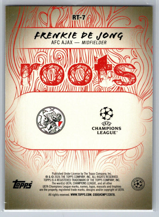 2025-26 Topps UEFA Club Competitions #RT-7 Frenkie de Jong Roots - Deck Pulse