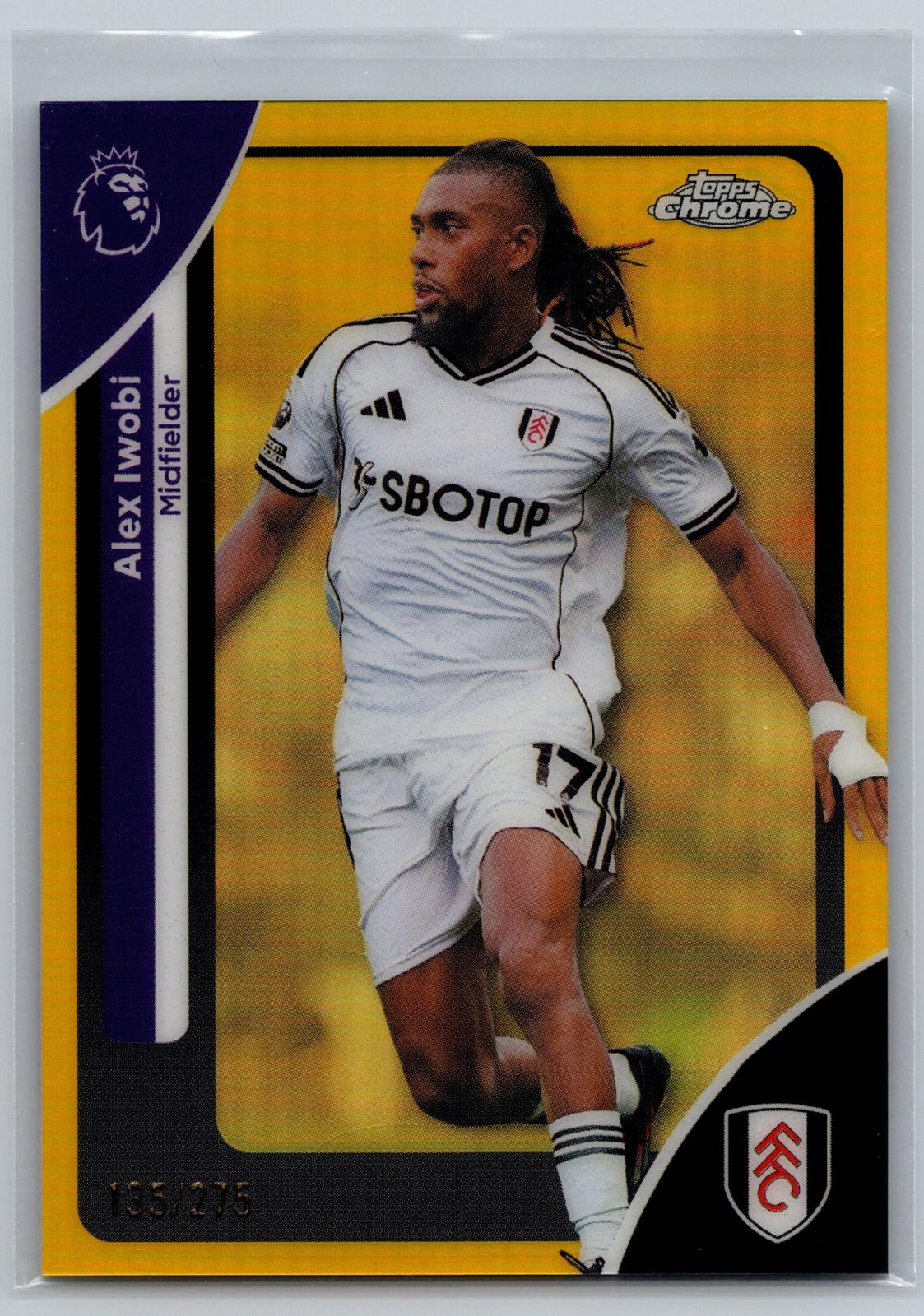 2025-26 Topps Chrome Premier League #94 Alex Iwobi Yellow Refractor #/275