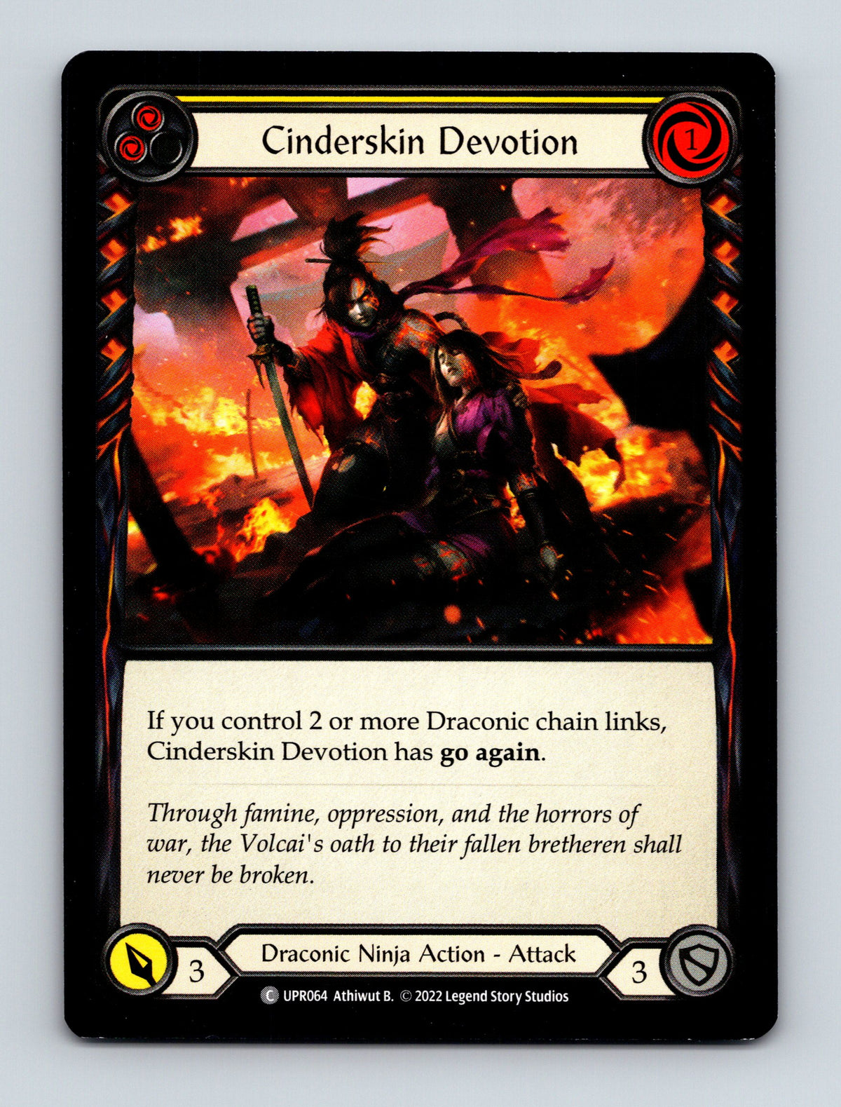 Uprising #UPR064 Cinderskin Devotion (Yellow)