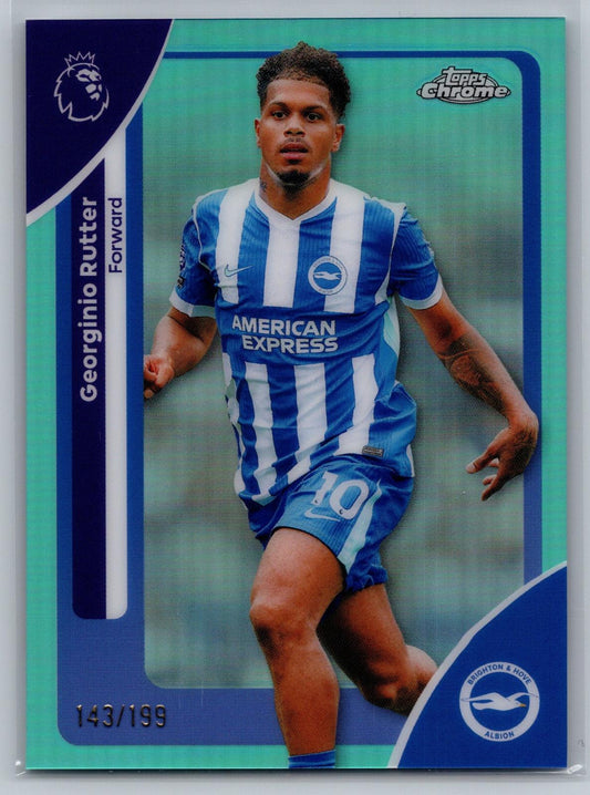 2025-26 Topps Chrome Premier League #48 Georginio Rutter Aqua Refractor #/199 - Deck Pulse