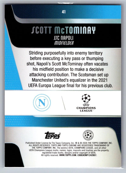 25-26 Topps Chrome UCC #41 Scott McTominay Pink Refractor #/250