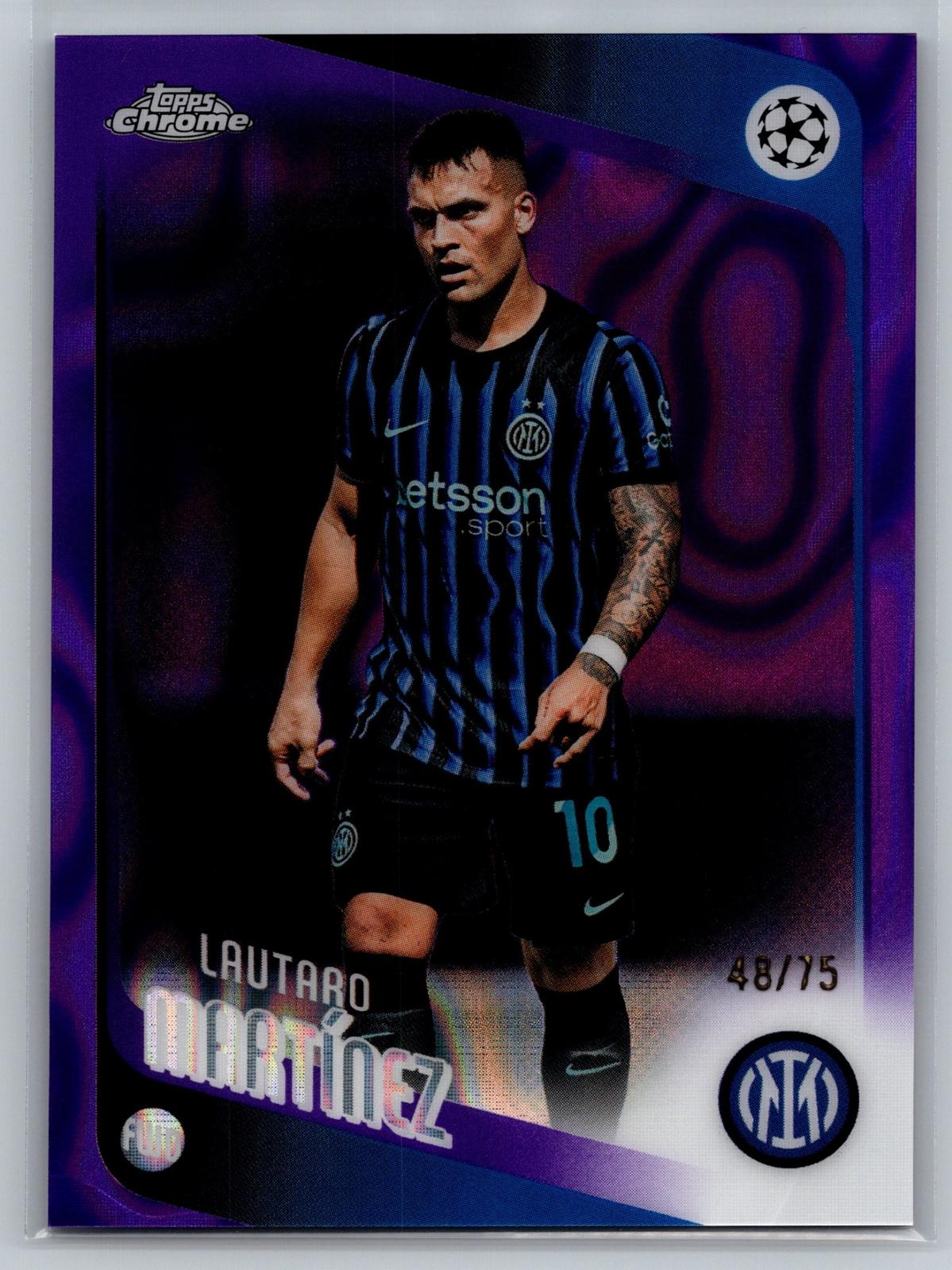 25-26 Topps Chrome UCC #156 Lautaro Martínez Purple Lava Refractor #/75