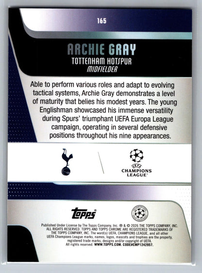 2025-26 Topps Chrome UCC #165 Archie Gray Gold Lava Refractor #/50
