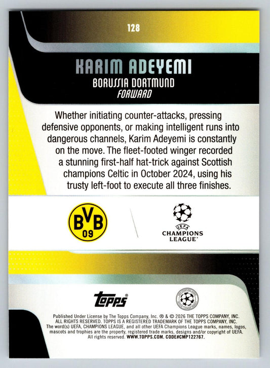 2025-26 Topps UEFA Club Competitions #128 Karim Adeyemi - Deck Pulse