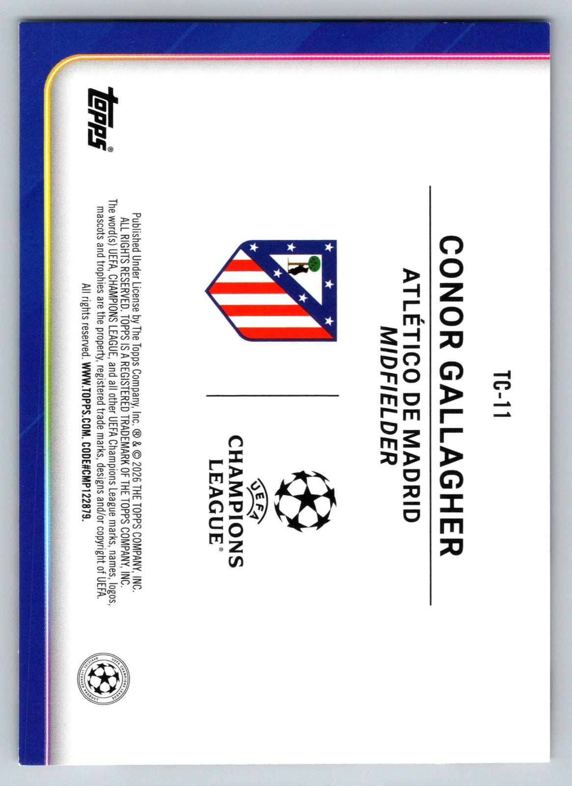 2025-26 Topps UEFA Club Competitions #TC-11 Conor Gallagher Trophy Chasers - Deck Pulse