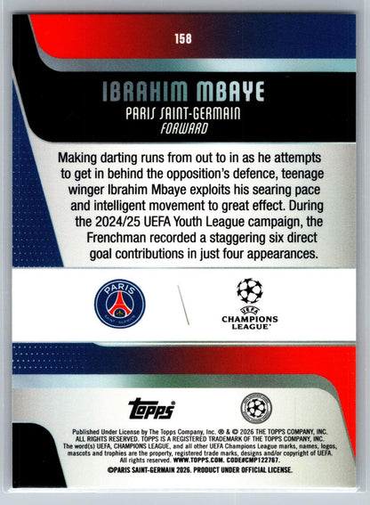 2025-26 Topps UEFA Club Competitions #158 Ibrahim Mbaye - Deck Pulse