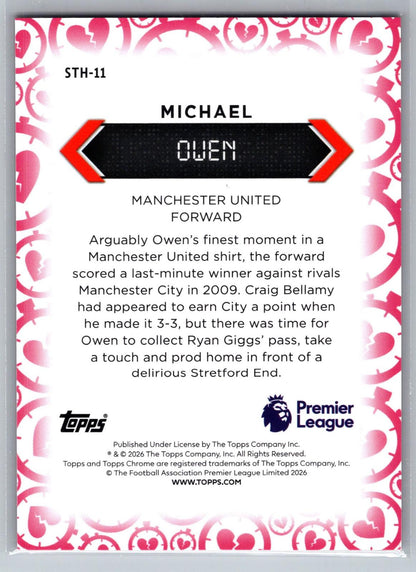 2025-26 Topps Chrome Premier League #STH-11 Michael Owen Stoppage THB - Deck Pulse