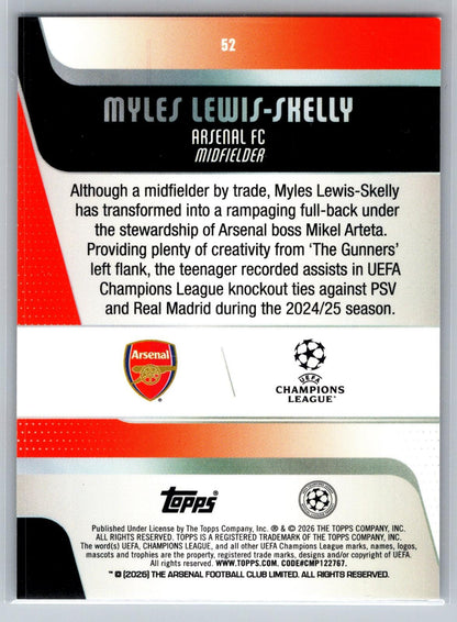 2025-26 Topps UEFA Club Competitions #52 Myles Lewis-Skelly Diamante