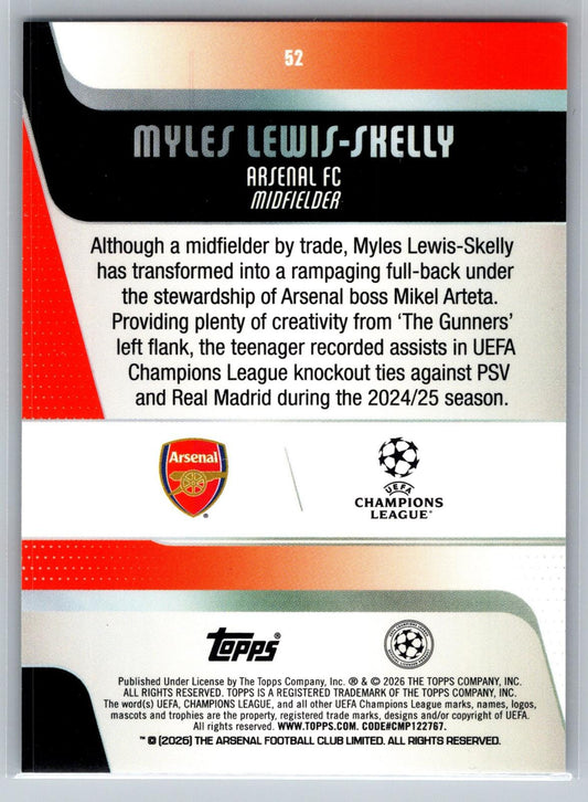 2025-26 Topps UEFA Club Competitions #52 Myles Lewis-Skelly Diamante - Deck Pulse