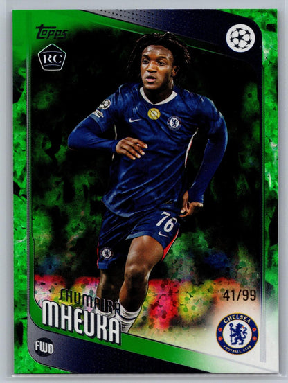 2025-26 Topps UEFA Club Competitions #32 Shumaira Mheuka Green Inferno Holo #/99