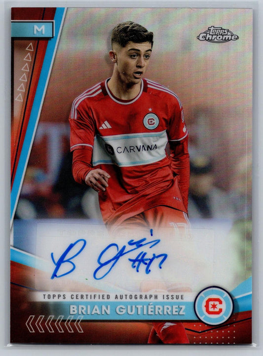 2024 Topps Chrome MLS #CA-BG Brian Gutiérrez Chrome Autographs - Deck Pulse