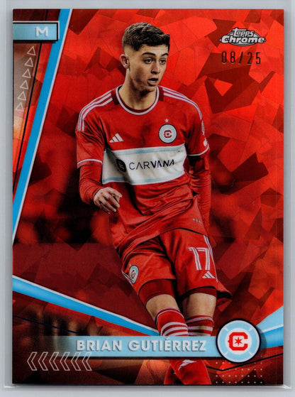 2024 Topps Chrome MLS #138 Brian Gutiérrez Orange Refractor #/25