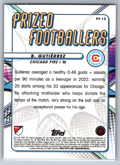 2023 Finest MLS #PF-12 Brian Gutiérrez Prized Footballers