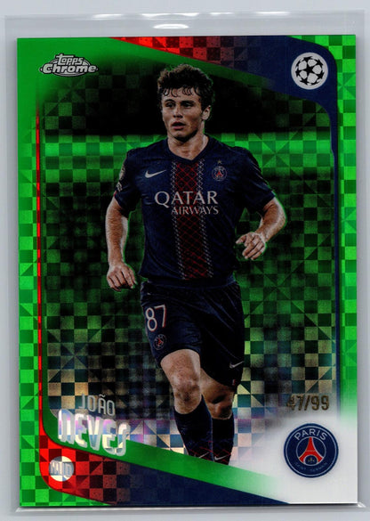 2025-26 Topps Chrome UEFA Club Competitions #14 João Neves Green X-Fractor #/99