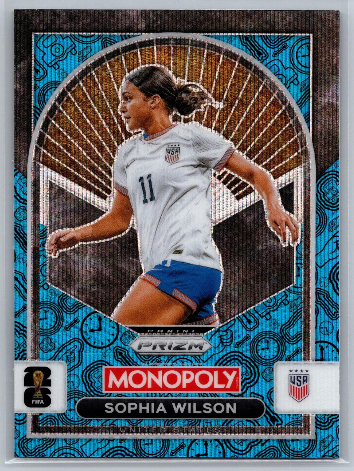 2026 Panini Prizm Monopoly WC #95 Sophia Wilson Four Corners Blue Wave Prizm - Deck Pulse