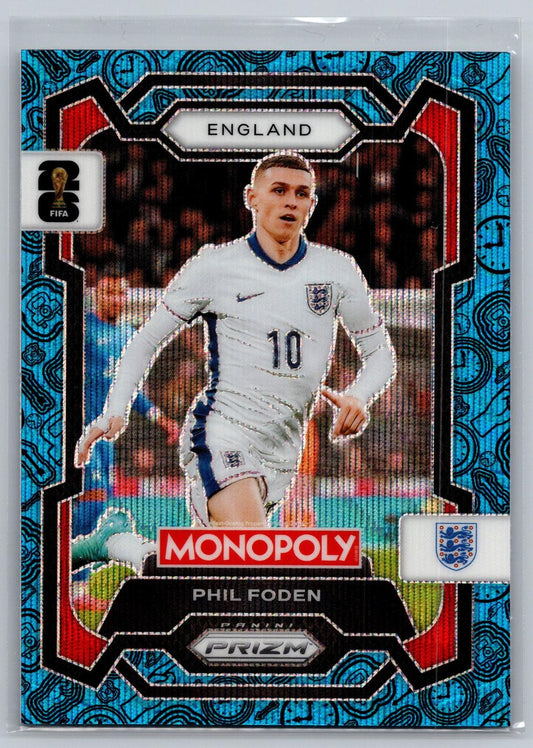 2026 Panini Prizm Monopoly WC #29 Phil Foden Four Corners Blue Wave Prizm - Deck Pulse