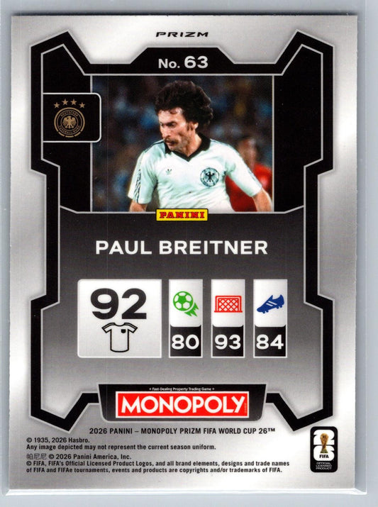 2026 Panini Prizm Monopoly WC #63 Paul Breitner Silver Prizm - Deck Pulse