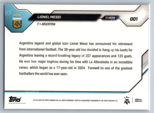 2026-27 Topps Now Argentina #001 Lionel Messi - Deck Pulse