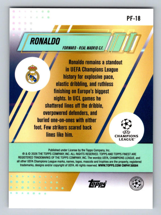 2025-26 Finest UCC #PF-18 Ronaldo Prized Footballers - Deck Pulse