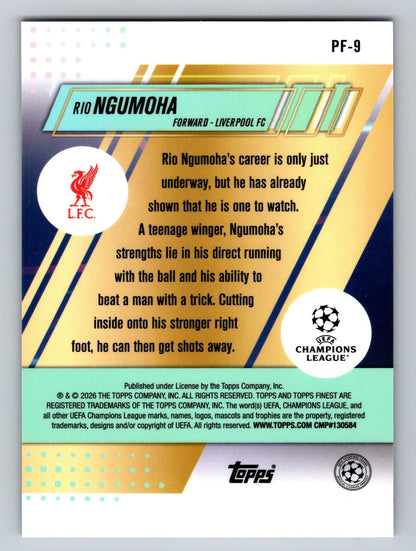 2025-26 Finest UCC #PF-9 Rio Ngumoha Prized Footballers - Deck Pulse